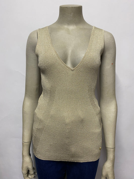 Ted Baker Cream and Metallic Glittery Vest Top 2