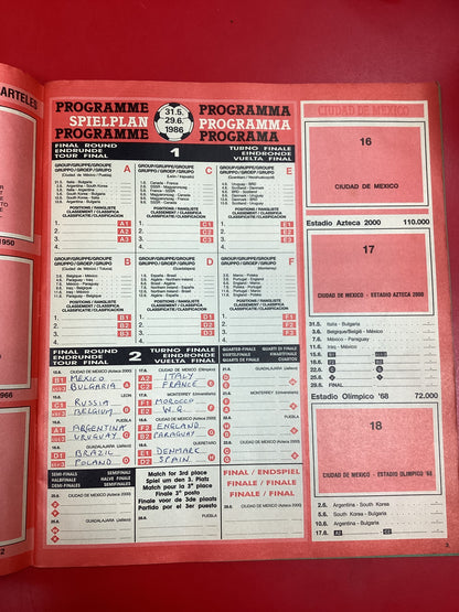 Mexico World Cup 1986 Panini Sticker Album EMPTY