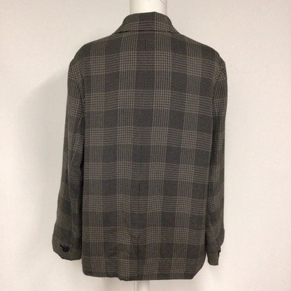 AllSaints Grey Check Thin Drape One Button Blazer Jacket Size 10