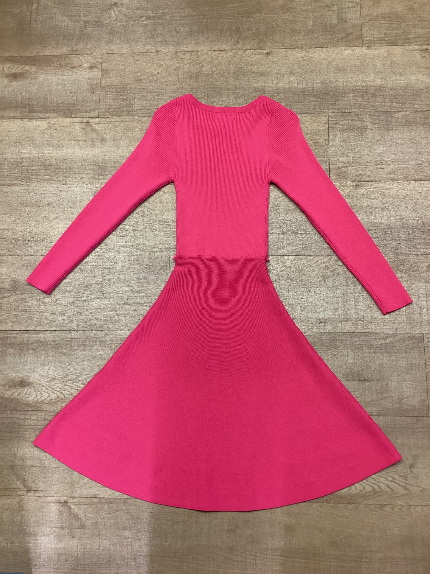 BNWT Karen Millen Long Sleeved Pink Dress Size XS - Missing Belt