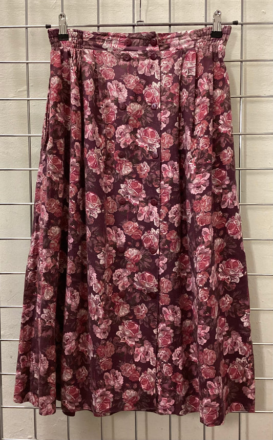 Vintage Laura Ashley Purple Floral Maxi Skirt size 14