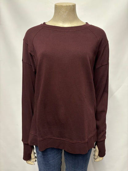 Sweaty Betty Burgundy Cotton Blend Sweatshirt X-Small