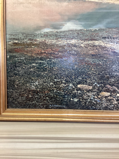 Arthur Terry Blamires Oil Painting of Calfclose Bay and Causey Pike Derwentwater 1984