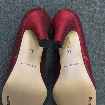 BNIB Helen Bateman Dolly Rose Ruby Red Heeled Shoes Size 35