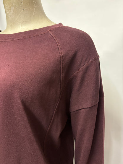 Sweaty Betty Burgundy Cotton Blend Sweatshirt X-Small