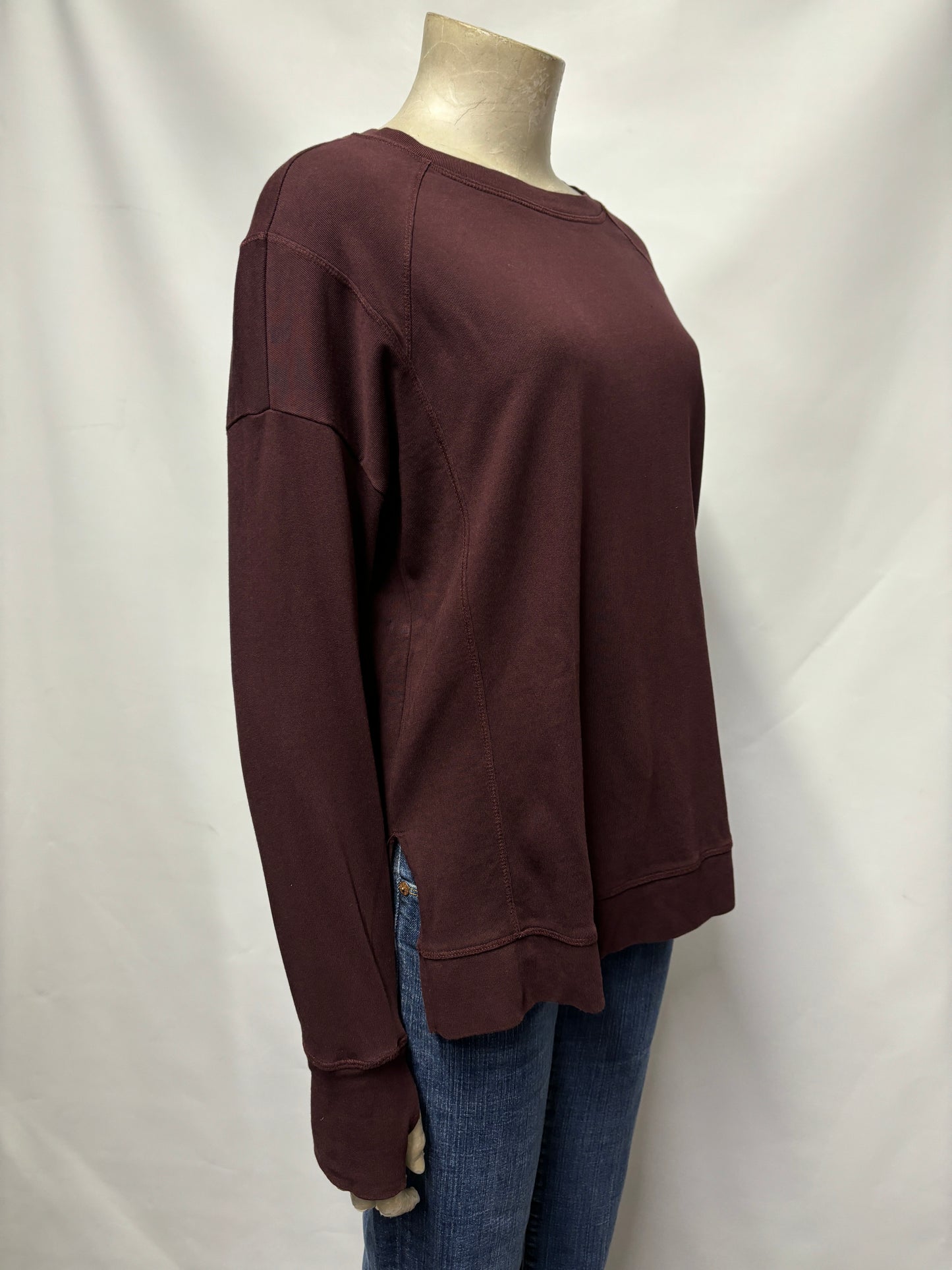 Sweaty Betty Burgundy Cotton Blend Sweatshirt X-Small