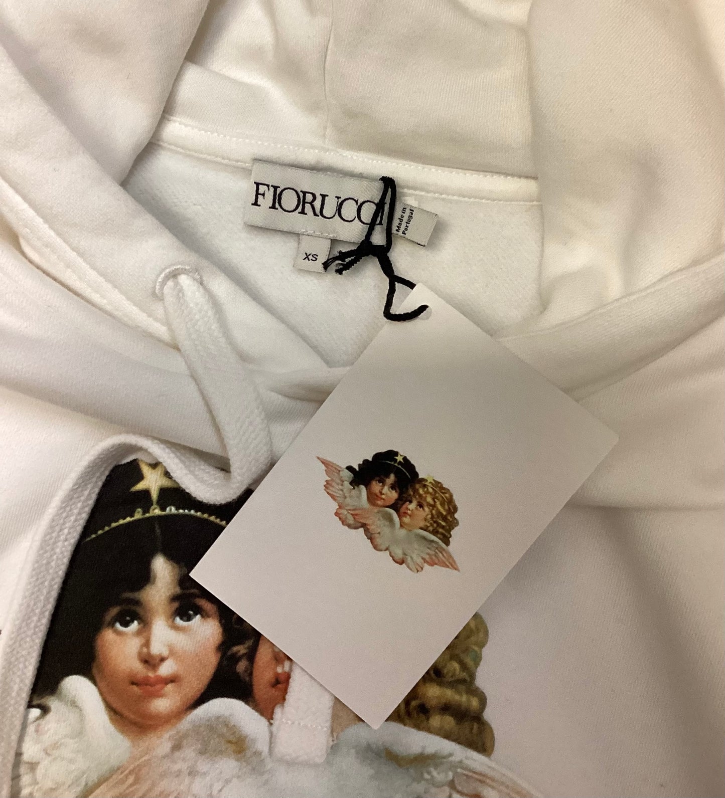 BNWT Fiorucci White Cotton Angels Hoodie size XS