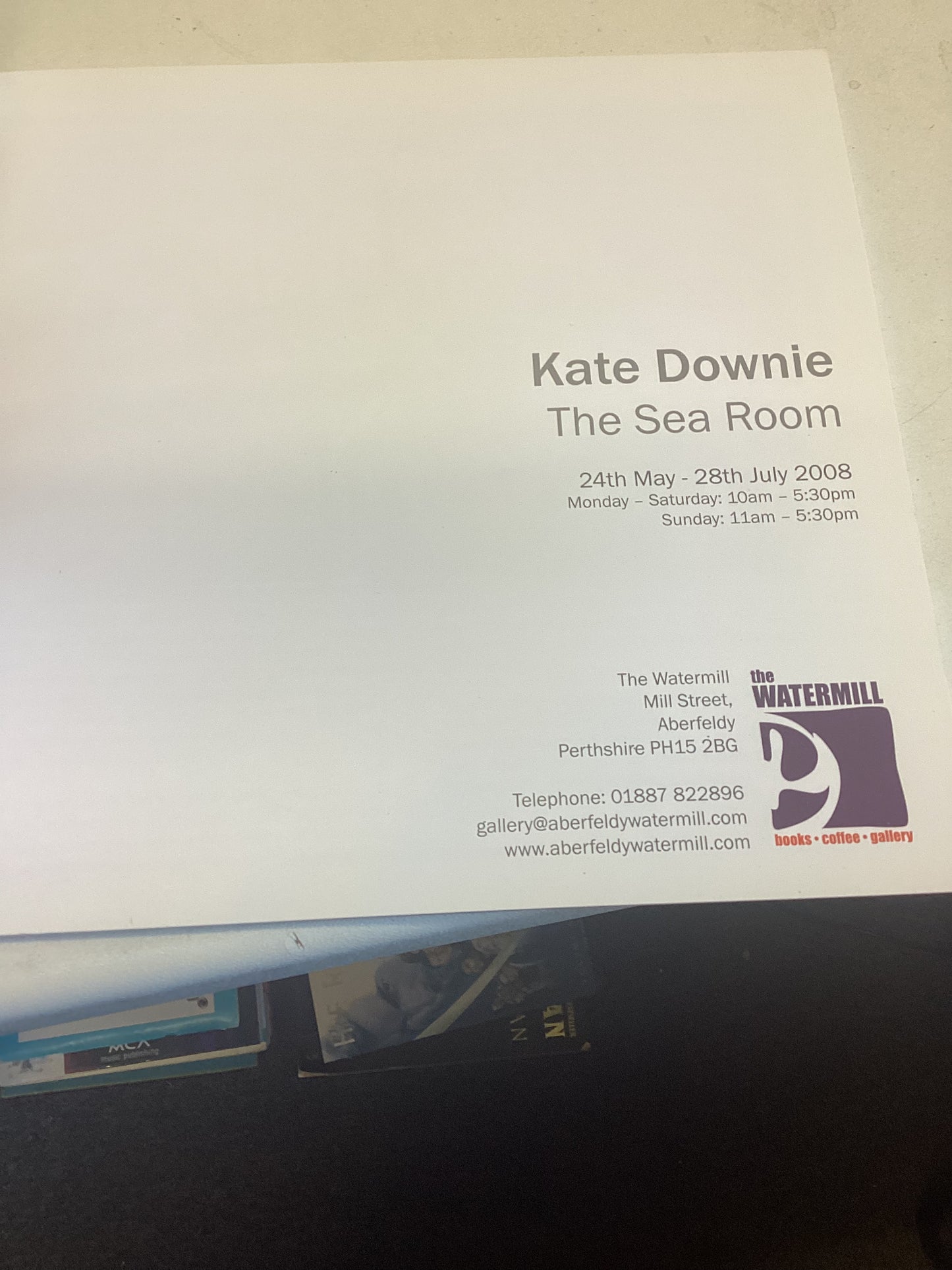 The Sea Room Kate Downie 24th May - 28th July the Watermill Aberfeldy