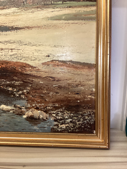 Arthur Terry Blamires Oil Painting of Calfclose Bay and Causey Pike Derwentwater 1984