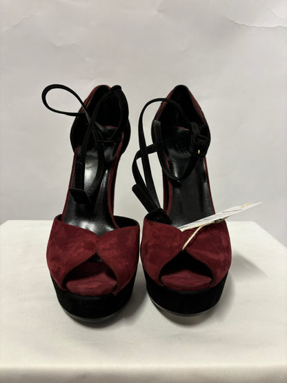 Gucci Burgundy and Black Platform Heels 40/7