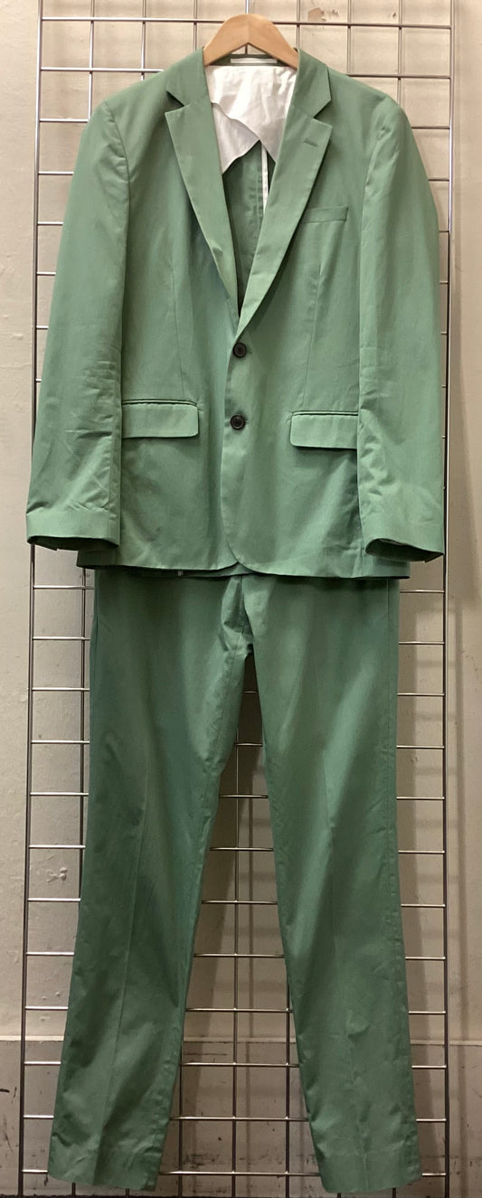 Reiss Green Cotton Two-Piece Suit size S