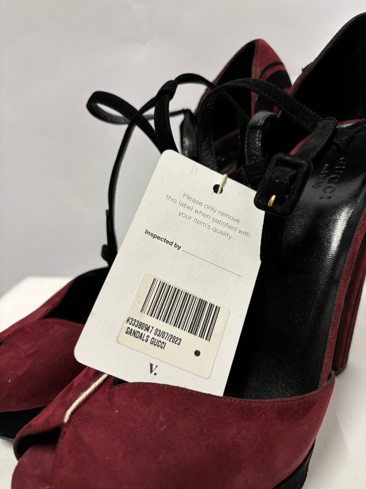 Gucci Burgundy and Black Platform Heels 40/7