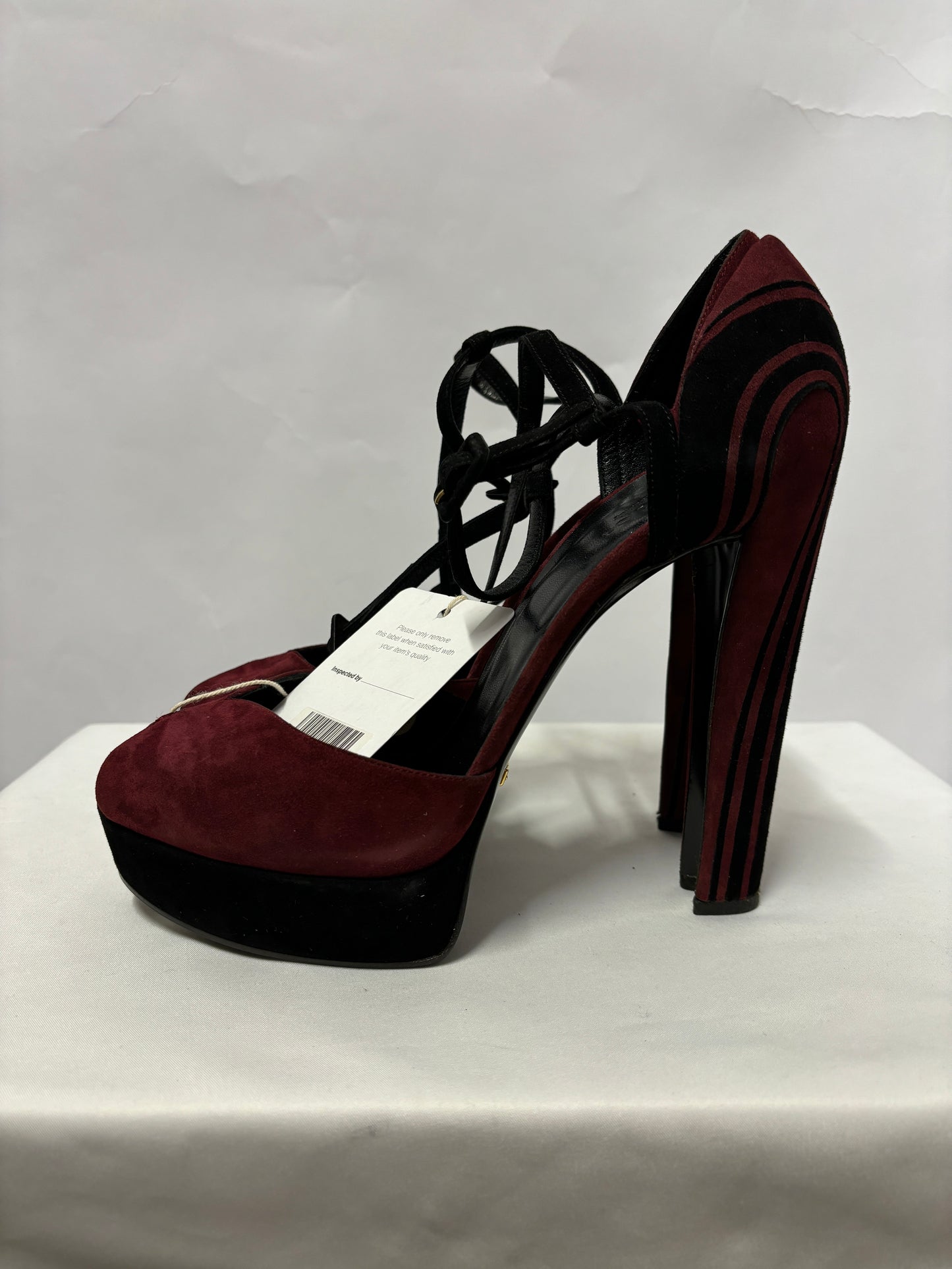 Gucci Burgundy and Black Platform Heels 40/7