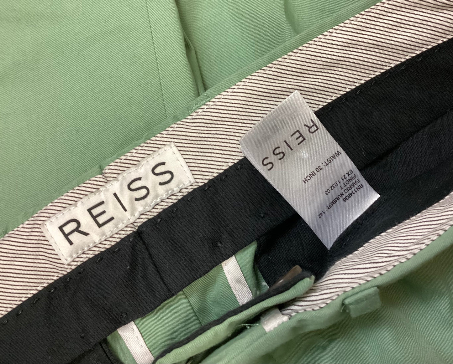 Reiss Green Cotton Two-Piece Suit size S