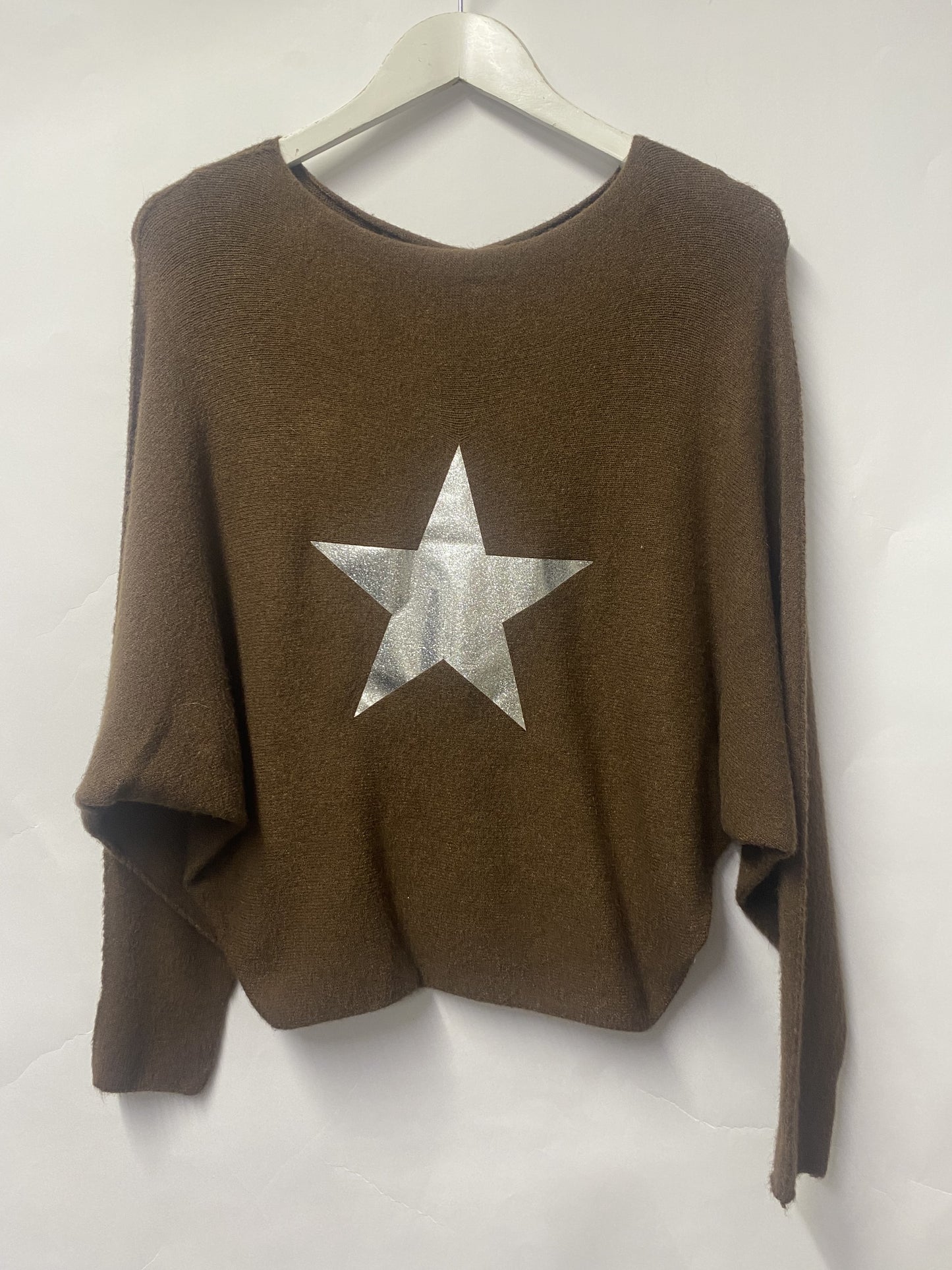 SuDar BaBe Brown Batwing Star Jumper BNWT