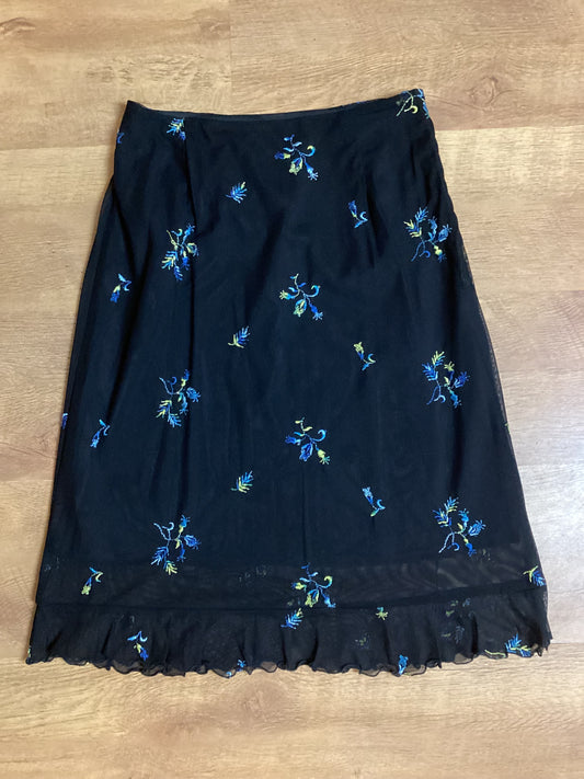 Vintage Anna Sui Mesh Floral Skirt Size 2 (S)