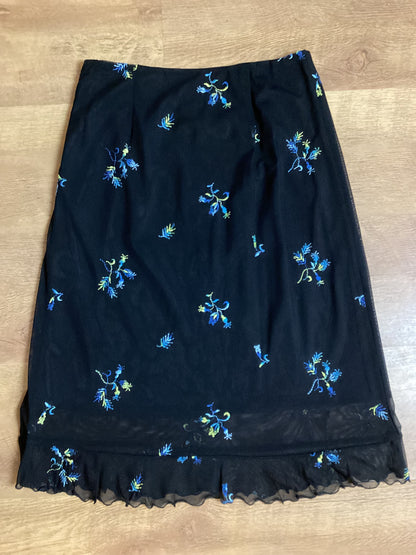 Vintage Anna Sui Mesh Floral Skirt Size 2 (S)