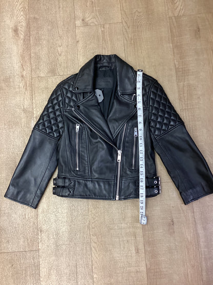 AllSaints Black Leather Jacket Size 4/XXS