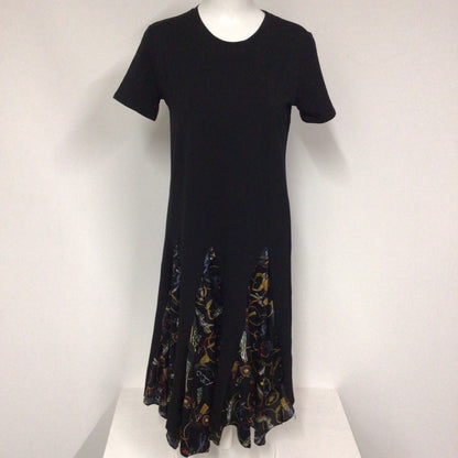 BNWT Vi.Bonnie Black T Shirt Dress w/Chain Print Floaty Hem Size Ch36" (approx.)