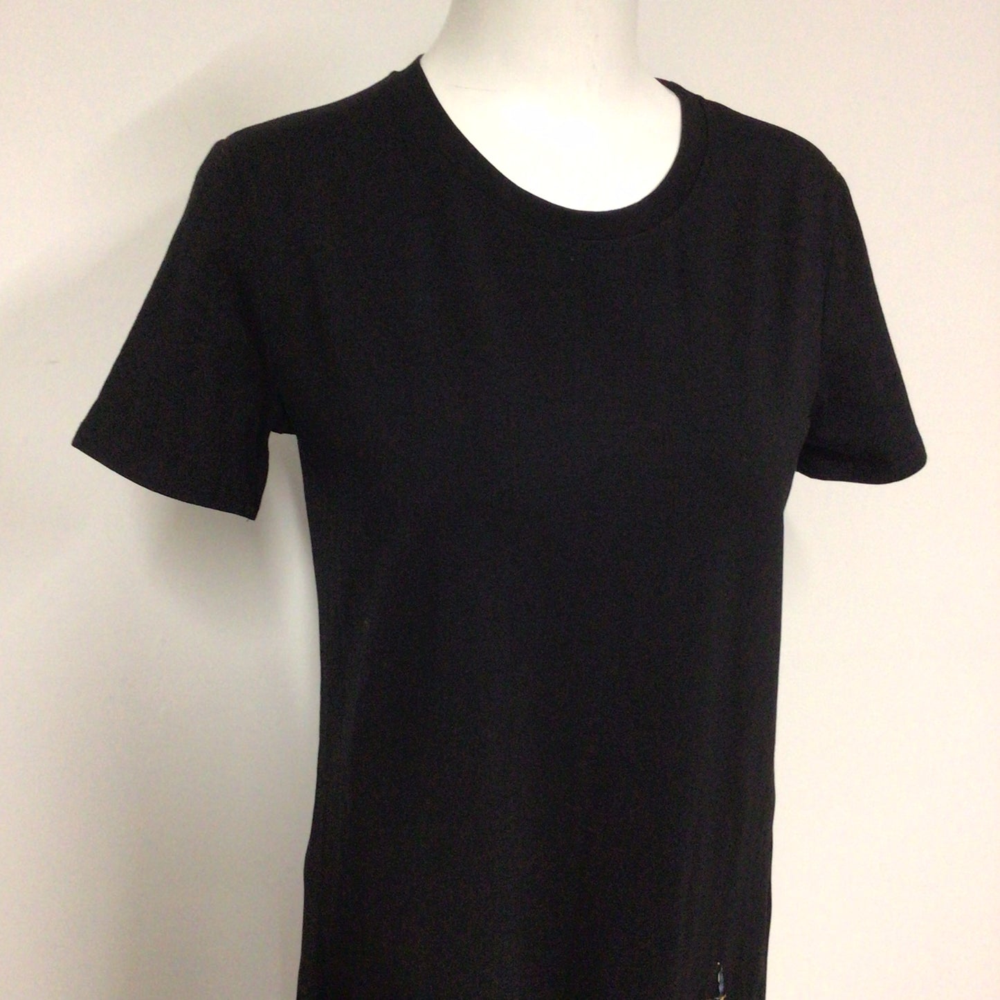 BNWT Vi.Bonnie Black T Shirt Dress w/Chain Print Floaty Hem Size Ch36" (approx.)