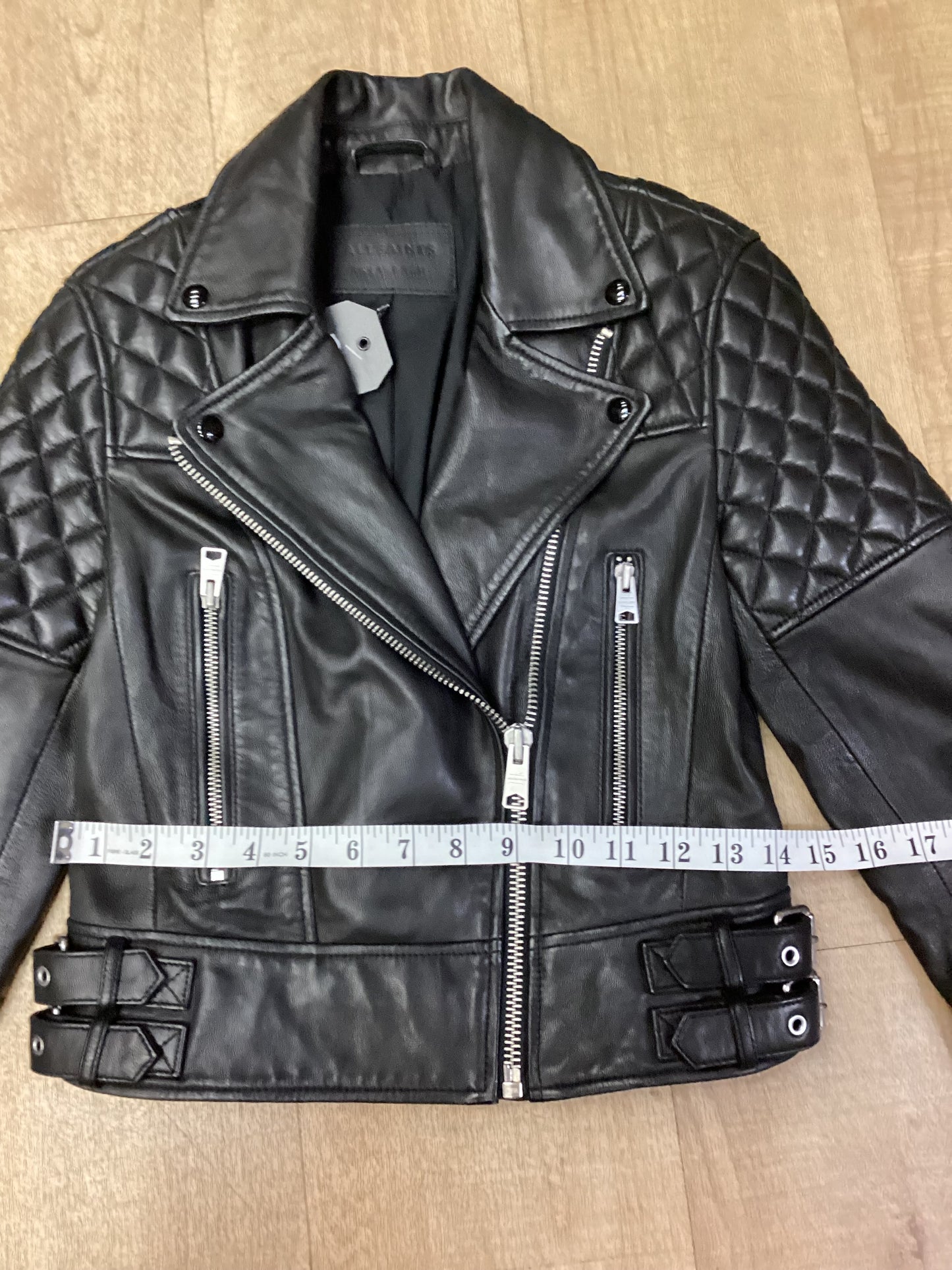 AllSaints Black Leather Jacket Size 4/XXS