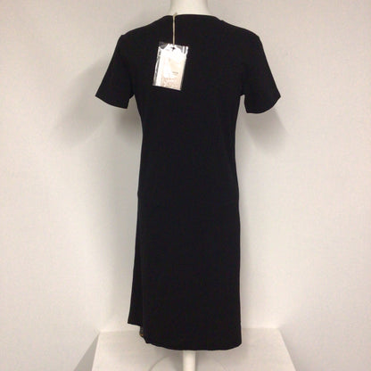 BNWT Vi.Bonnie Black T Shirt Dress w/Chain Print Floaty Hem Size Ch36" (approx.)