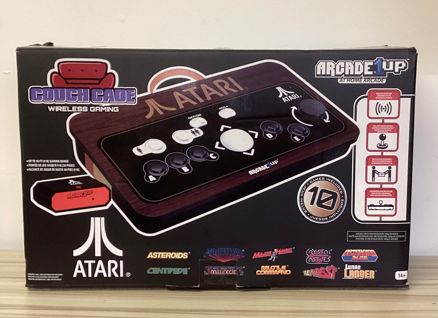 Arcade1Up Atari 10-in-1 Couch Cade - 30ft Wireless Range Home Arcade