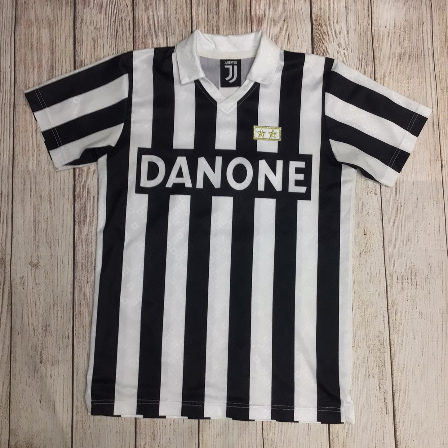 Juventus Black & White Striped Football Shirt Replica 1992/1993 Size S