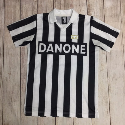 Juventus Black & White Striped Football Shirt Replica 1992/1993 Size S