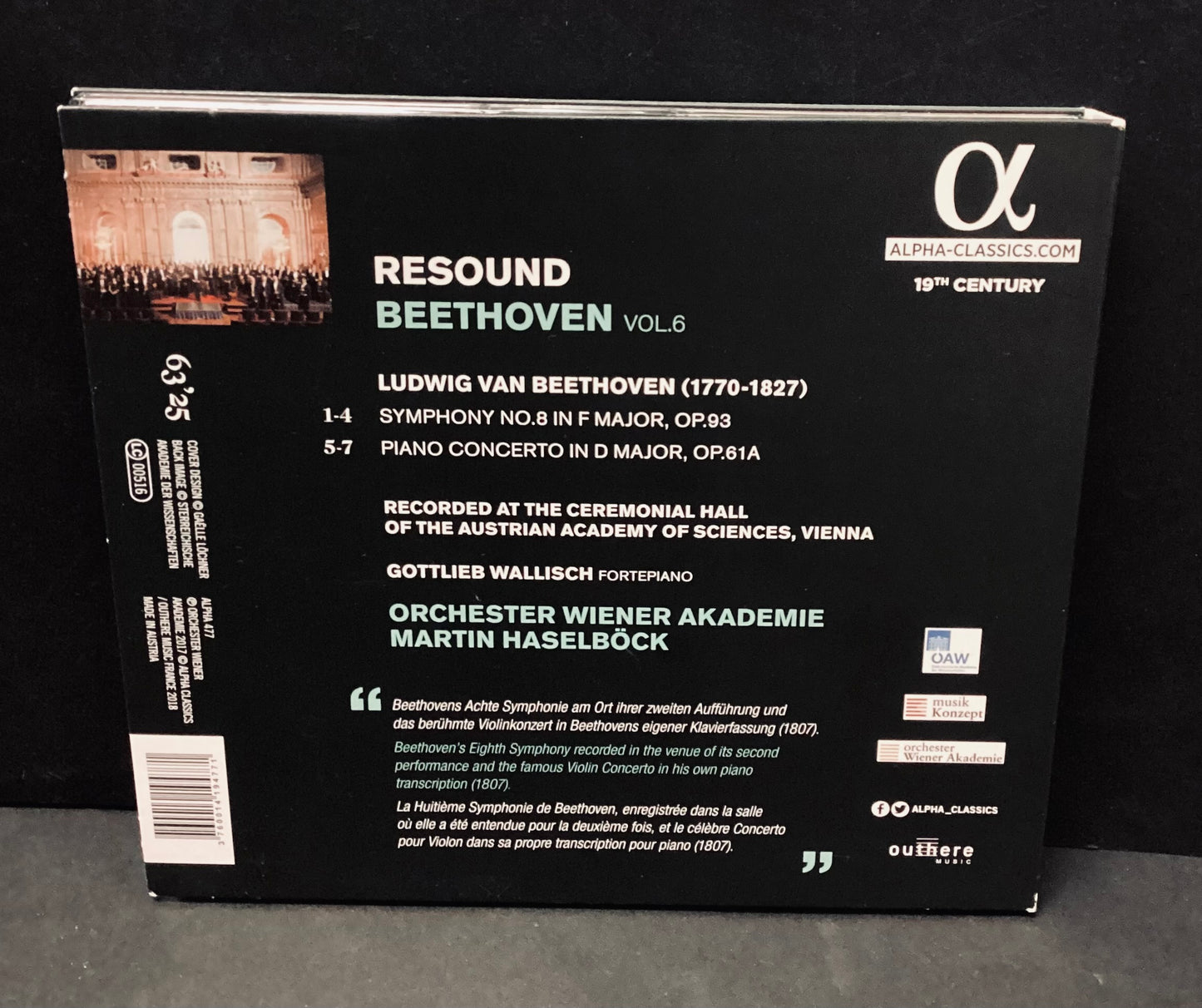 Re-Sound Beethoven Vol.6 Symphony 8, Martin Haselbock, Orchester Wiener Akademie CD