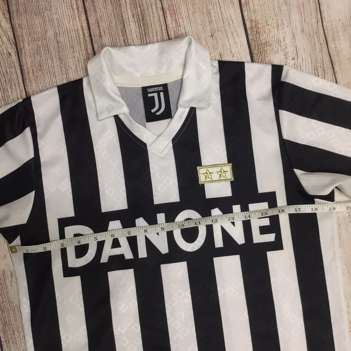 Juventus Black & White Striped Football Shirt Replica 1992/1993 Size S