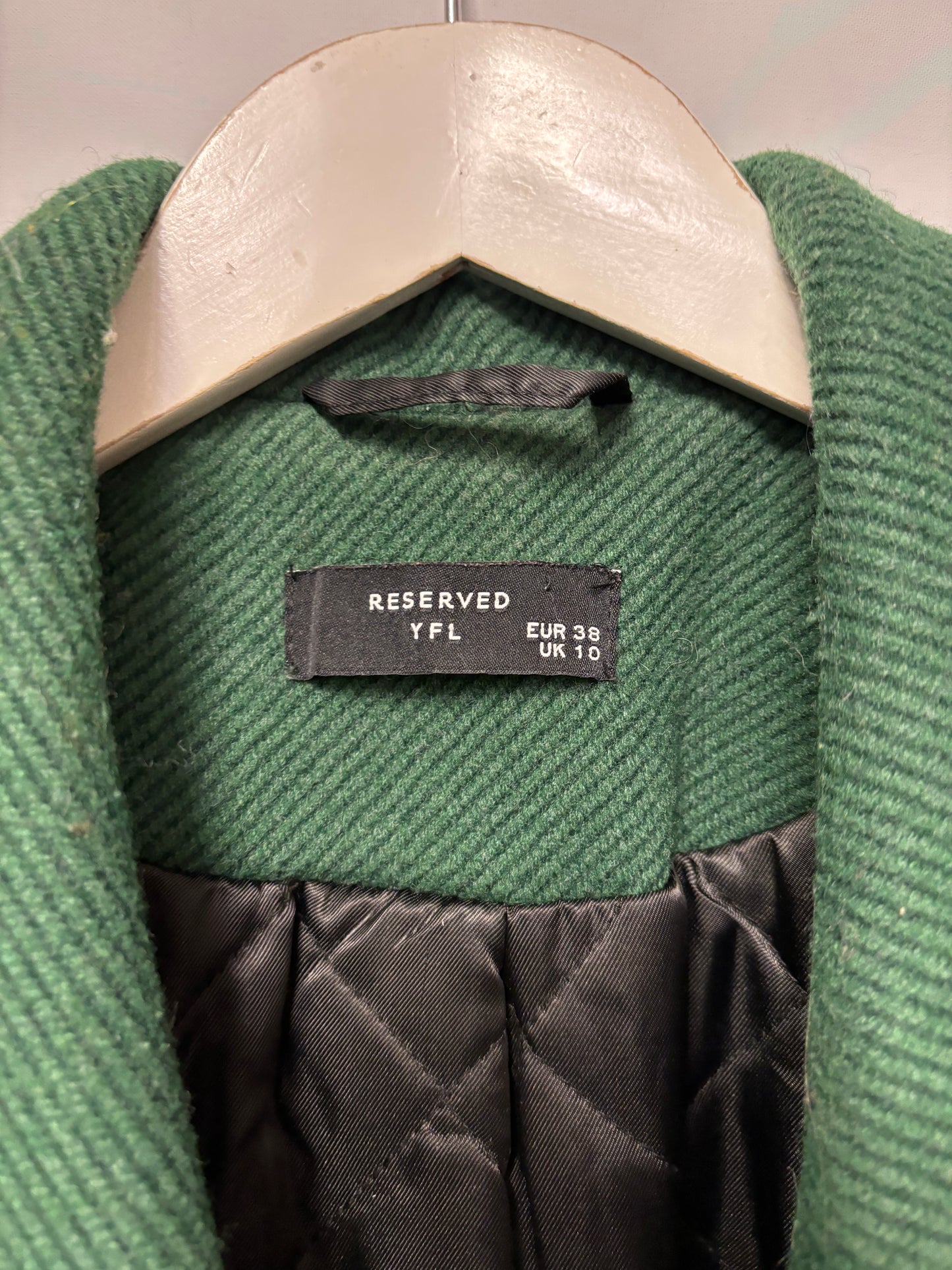 Reserved Green Ribbed Overcoat 10