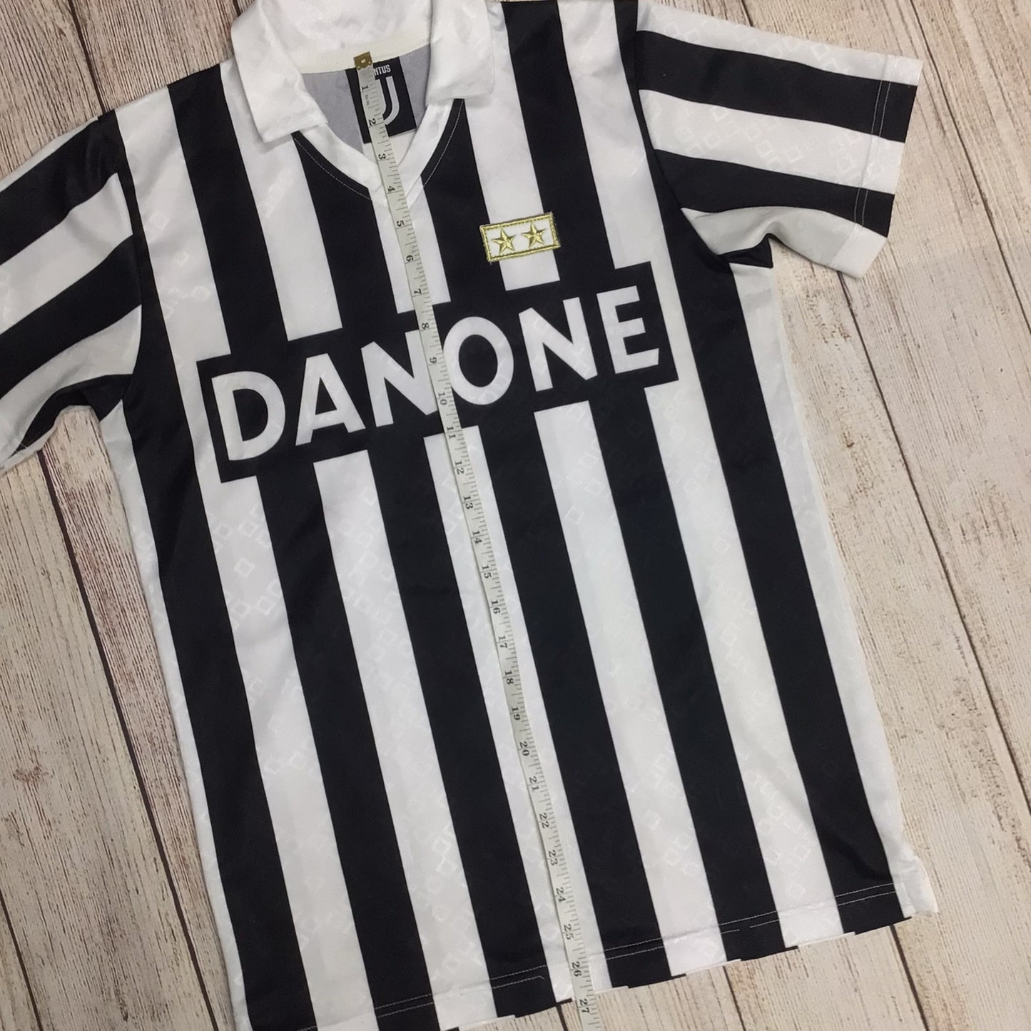 Juventus Black & White Striped Football Shirt Replica 1992/1993 Size S