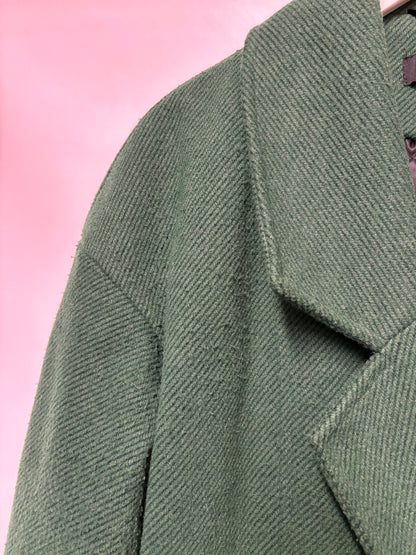 Reserved Green Ribbed Overcoat 10