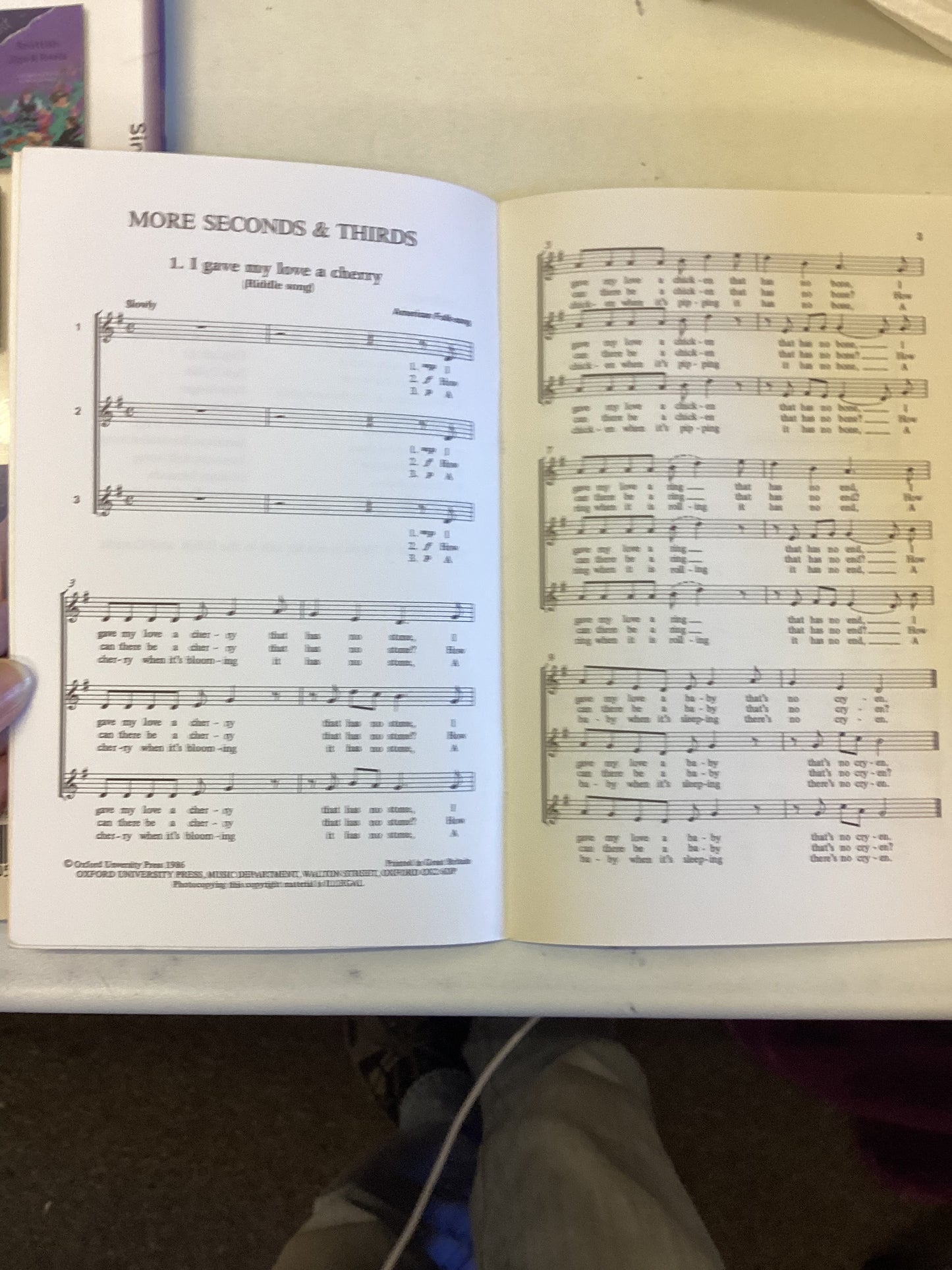 More Seconds and Thirds Ten Songs for Three Part Singing Sopranos and Altos with Piano Arranged By Kenneth Pont