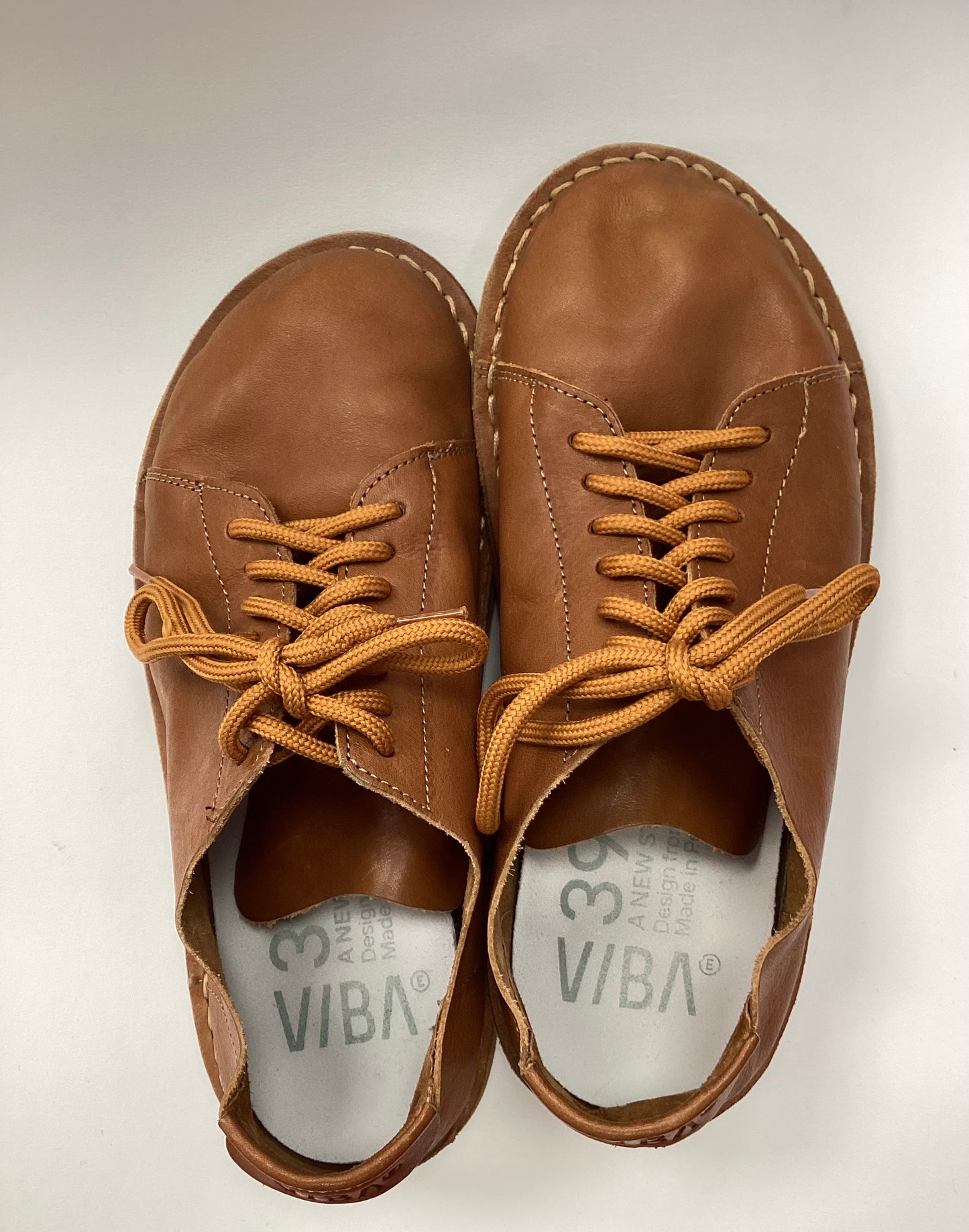 Viba Lisboa Leather Cognac Brown Laced Shoes 6.5 UK