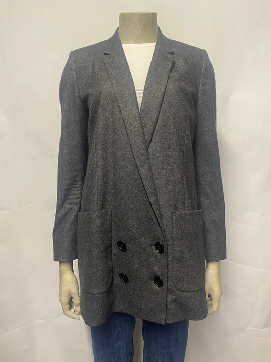 The Kooples Grey Wool Blend Double Breasted Blazer 36/8