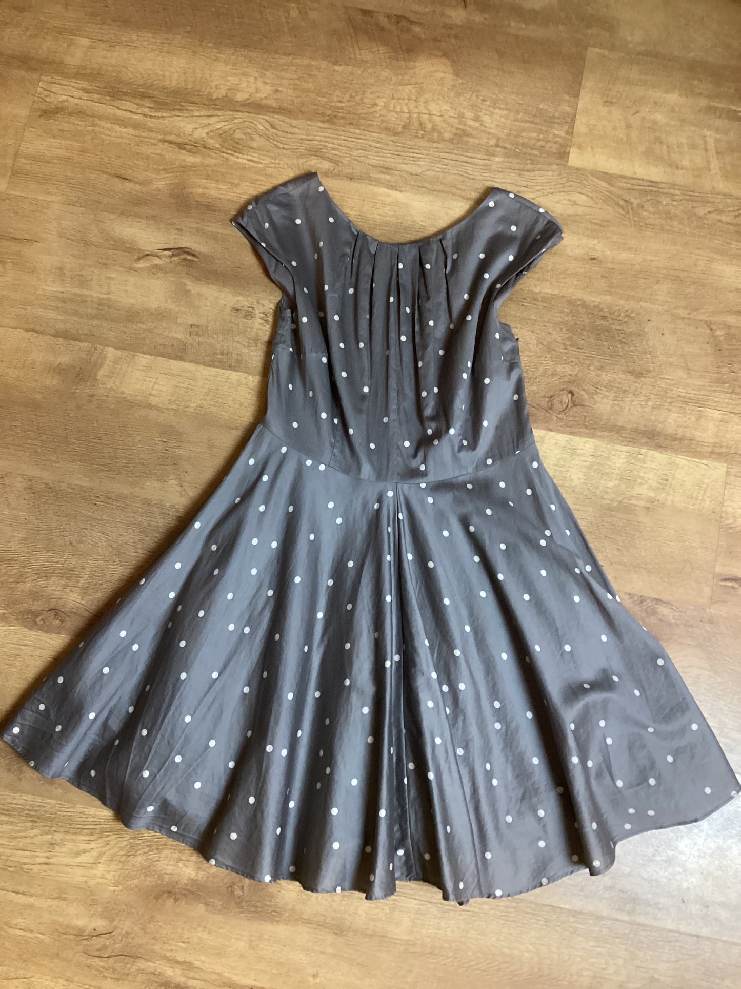 Boden Grey Dot 100% Cotton Dress Size 12