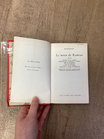 Le Neveu de Rameau, Denis Diderot, Hardback Éditions Gallimard et Librairie Générale Française, 1966 - in French