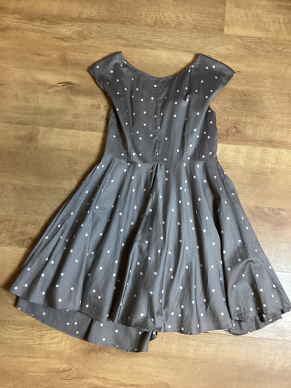 Boden Grey Dot 100% Cotton Dress Size 12