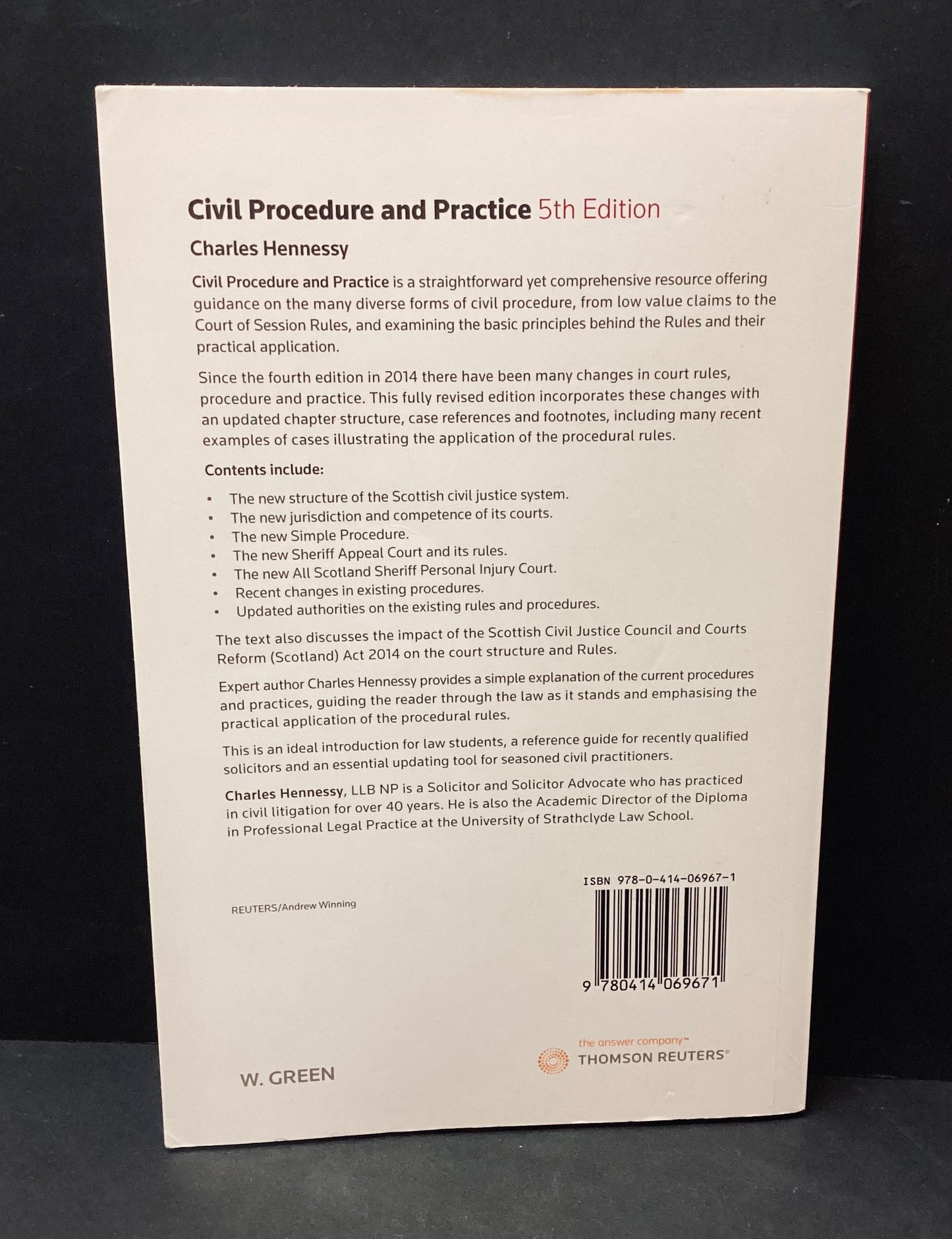 Civil Procedure and Practice by Charles Hennessy, Thomson Reuters 2018