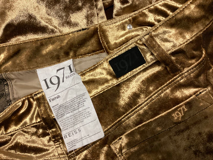 1971 Reiss Gold Velour Trousers size 8