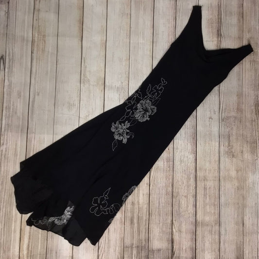 Pearce Fionda Black Silk Long Dress Size 12