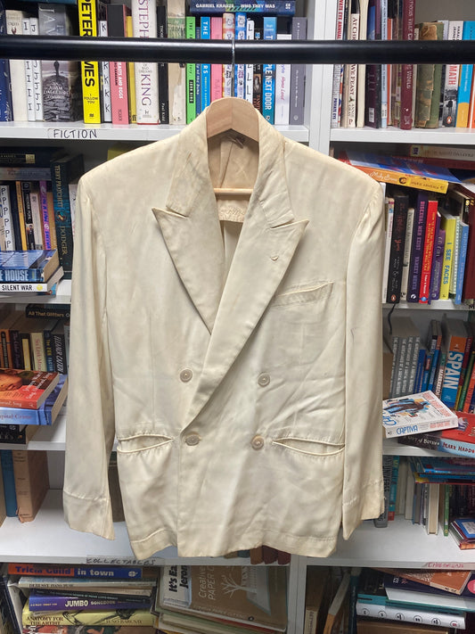 Vintage Cream Double Breasted Blazer Size Small