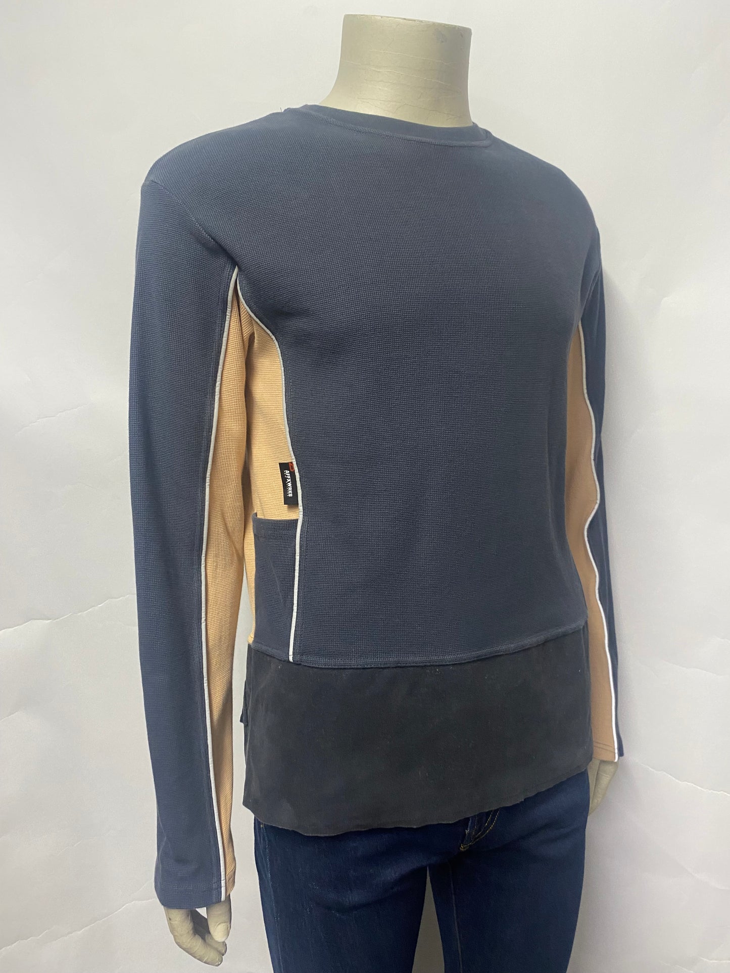 Affix Works Grey Long Sleeve Waffle Top Medium