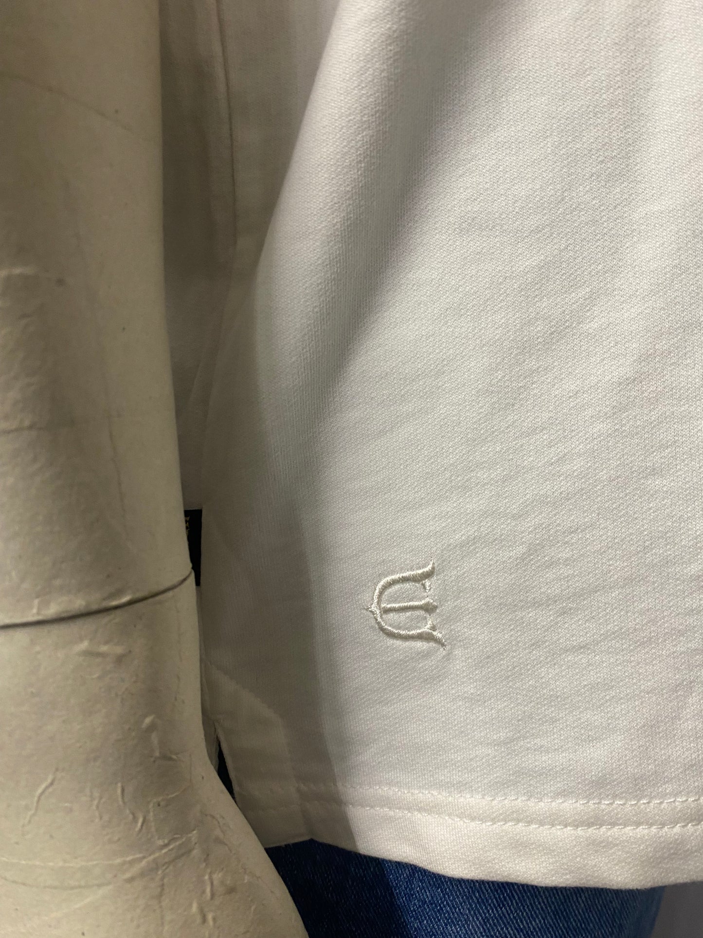 Evisen White Striped Penny Polo Shirt Medium BNWT
