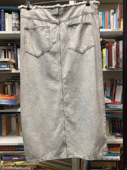AllSaints Grey Denim Renai Pencil Skirt Size 14