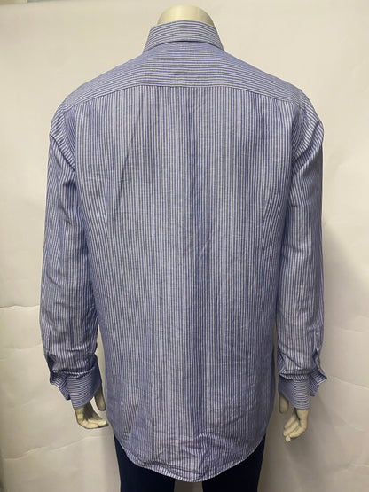 Eton of Sweden Blue Stripe West Indian Sea Island Cotton Shirt 17/43