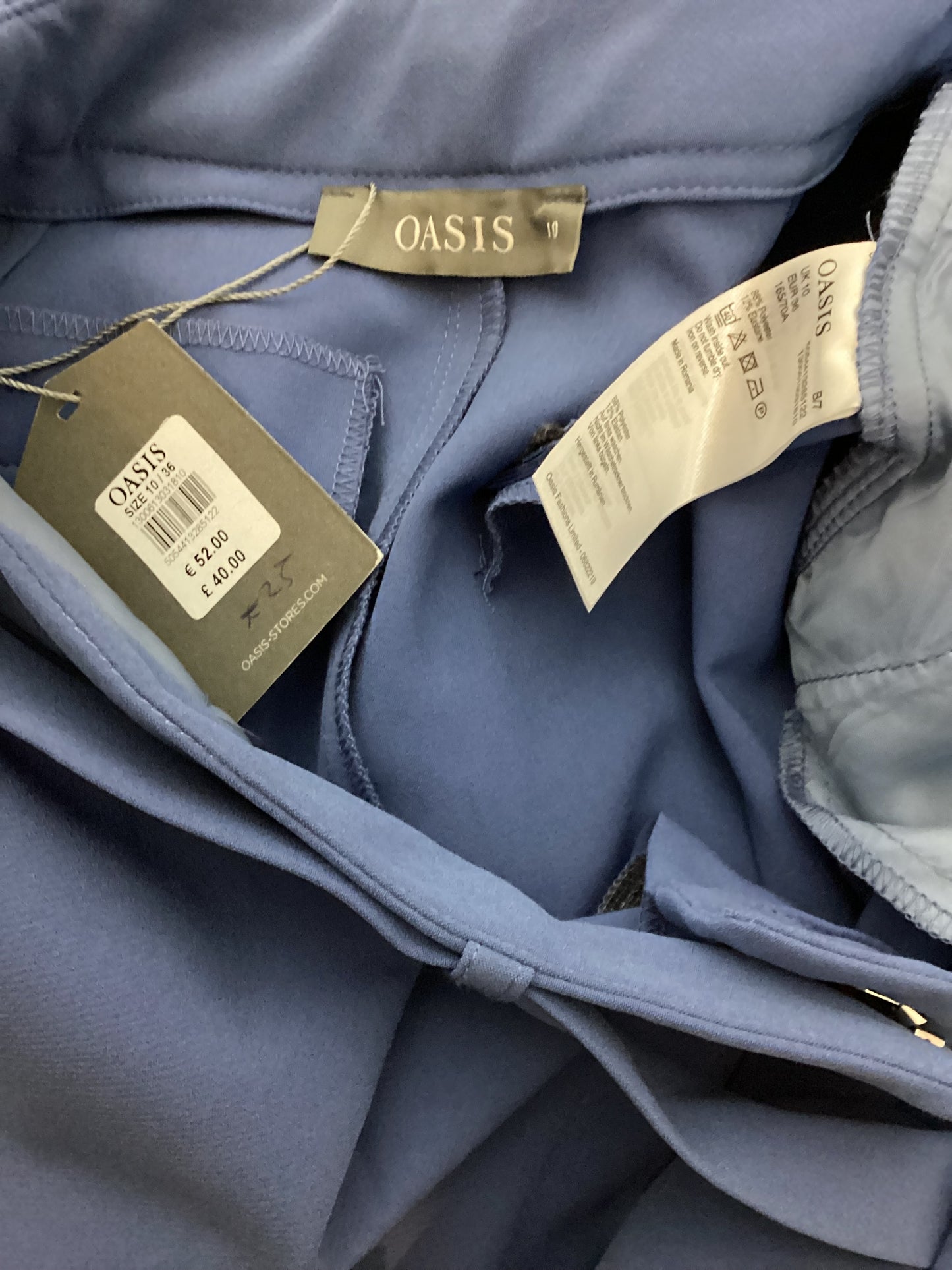 BNWT Oasis Blue Trousers Size 10