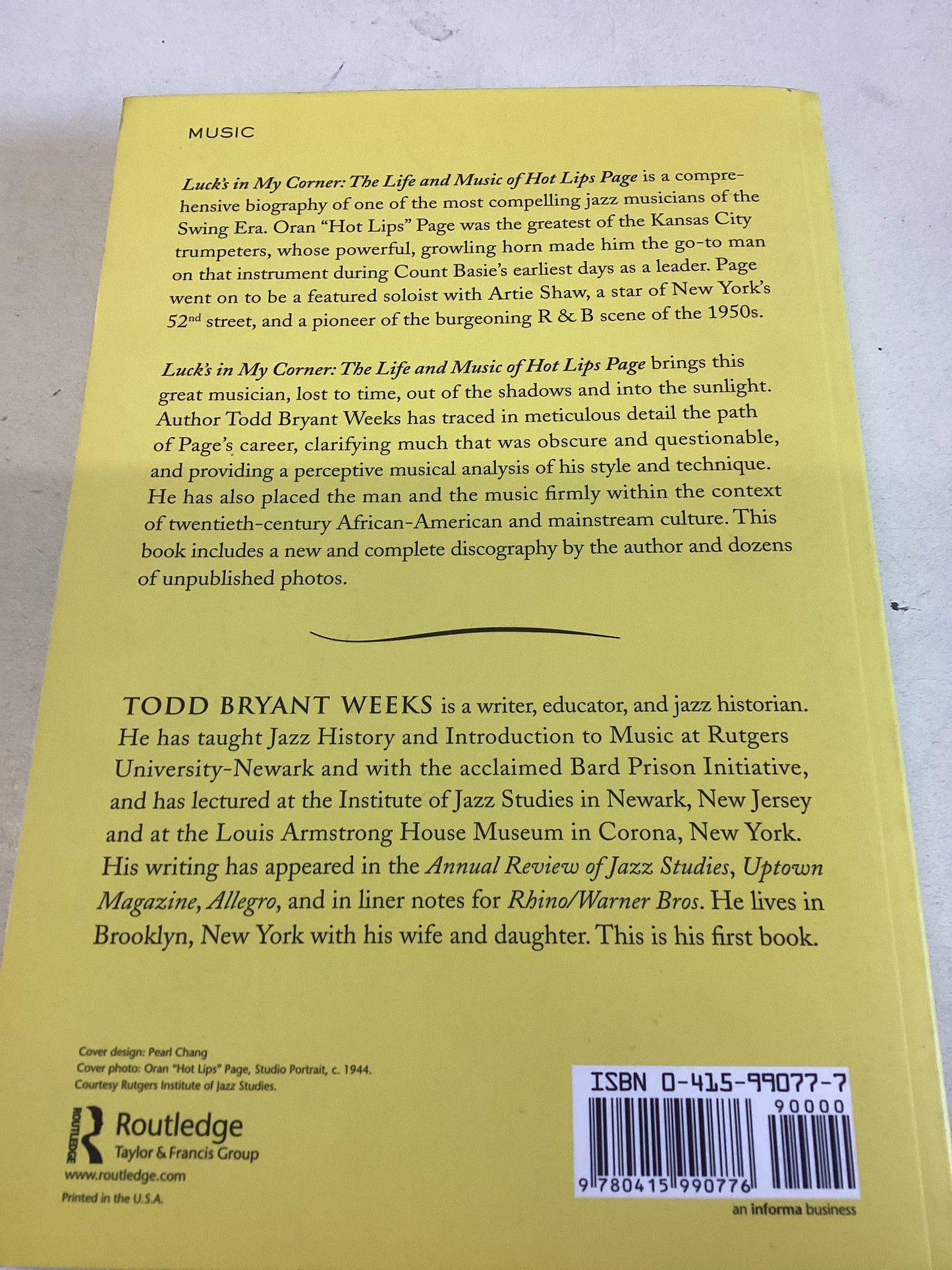 Luck's In My Corner  The Life and Music of Hot Lips Page Todd Bryant Weeks